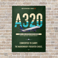 Thumbnail for Airbus A320P2F vertical canvas print - no frame - dark green background