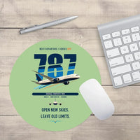 Thumbnail for Boeing 787-8 Dreamliner design on light green round mouse pad