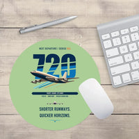 Thumbnail for Boeing 720B design on light green round mouse pad