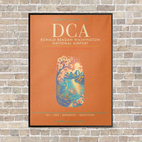 Thumbnail for Ronald Reagan Washington National Airport DCA - Canvas Framed - Orange