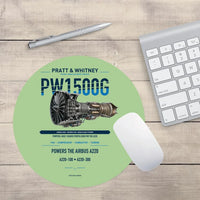 Thumbnail for PW1500G design on light green round mouse pad