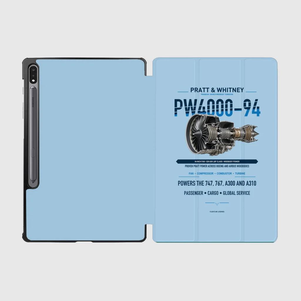 PW4000-94 design on light blue samsung tablet tablet case