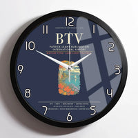 Thumbnail for Patrick Leahy Burlington International Airport BTV Wall-Clock Framed - Navy Blue