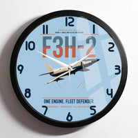 Thumbnail for F3H-2 Demon design on light blue framed wall clock