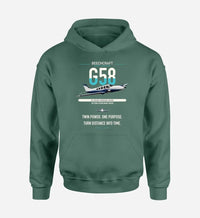 Thumbnail for Beechcraft Baron G58 design on green double-side hoodie, single-side print