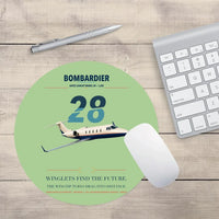 Thumbnail for Bombardier Learjet 28 design on light green round mouse pad
