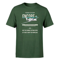 Thumbnail for Cessna Citation Encore+ design on dark green double-side t-shirt, single-side print