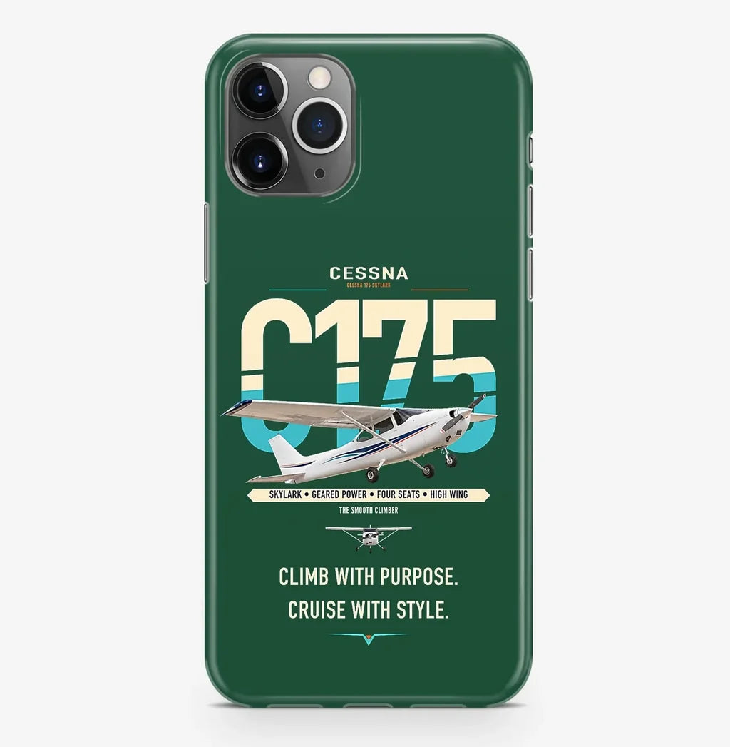 Cessna 175 Skylark design on dark green magsafe iphone case, for iPhone Pro Max