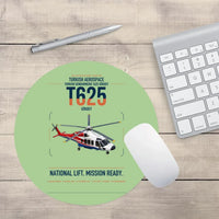 Thumbnail for Turkish Aerospace T625 Gökbey design on light green round mouse pad