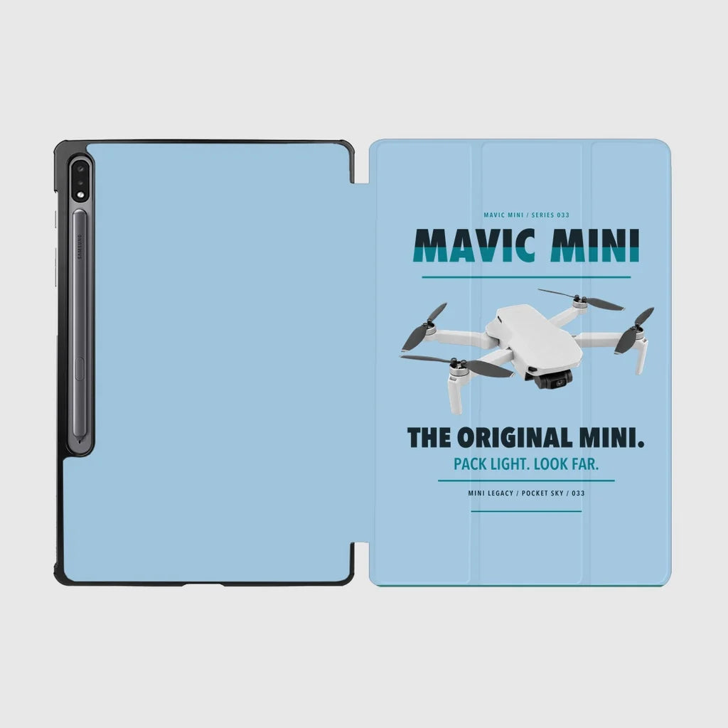 DJI Mavic Mini design on light blue samsung tablet tablet case