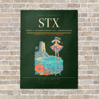 Thumbnail for Henry E. Rohlsen Airport STX — Christiansted vertical canvas print - no frame - dark green background