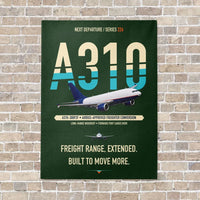 Thumbnail for Airbus A310-300P2F vertical canvas print - no frame - dark green background