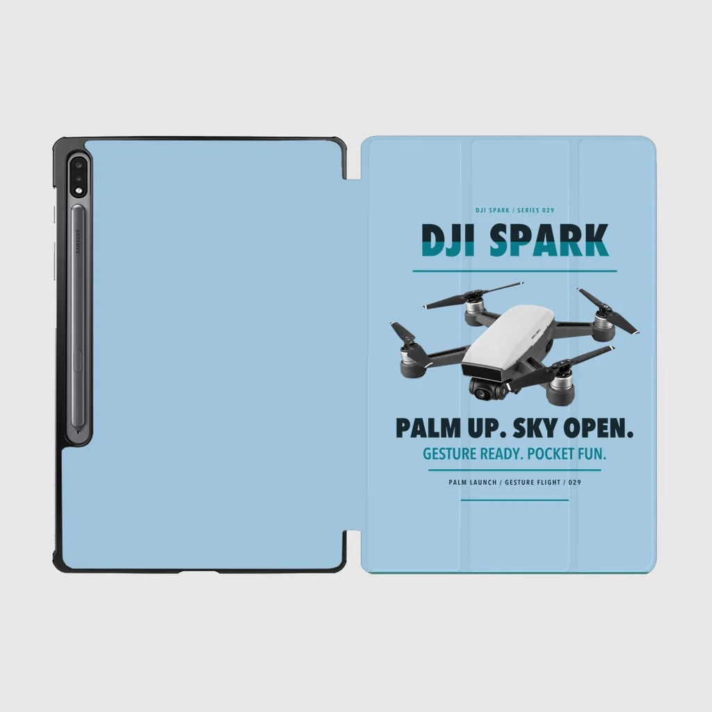 DJI Spark design on light blue samsung tablet tablet case