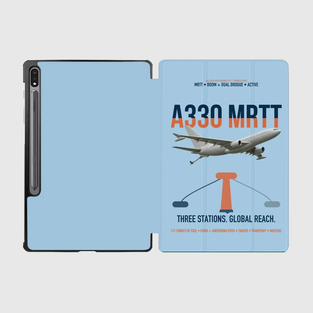 Airbus A330 MRTT design on light blue samsung tablet tablet case