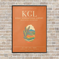 Thumbnail for Kigali International Airport KGL - Canvas Framed - Orange