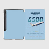 Thumbnail for Bombardier Global 6500 design on light blue samsung tablet tablet case