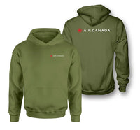 Thumbnail for Air Canada logo on green army double side hoodie