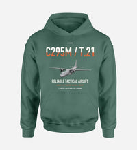 Thumbnail for Airbus C295M T.21 design on green double-side hoodie, single-side print