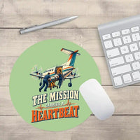 Thumbnail for The Mission Carries A Heartbeat design on light green round mouse pad