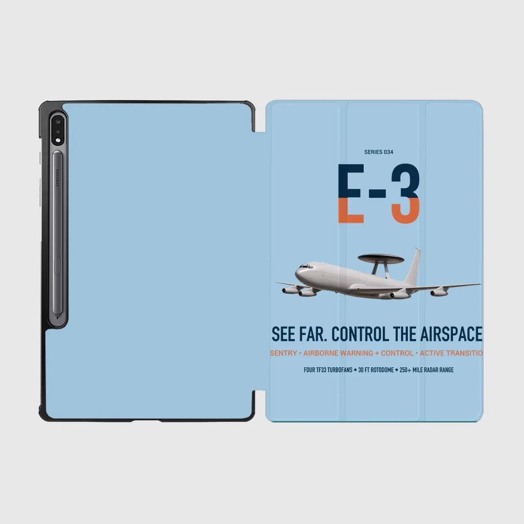 E-3 Sentry AWACS design on light blue samsung tablet tablet case