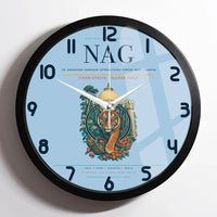 Thumbnail for Dr. Babasaheb Ambedkar International Airport (NAG) design on light blue framed wall clock
