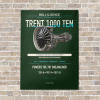 Thumbnail for TRENT 1000 TEN vertical canvas print - no frame - dark green background