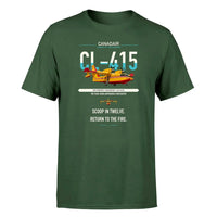 Thumbnail for Canadair CL-415 design on dark green t-shirt, single-side print