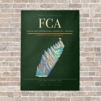 Thumbnail for Glacier Park International Airport FCA — Kalispell vertical canvas print - no frame - dark green background