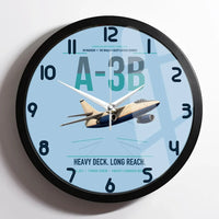 Thumbnail for A-3B Skywarrior design on light blue framed wall clock