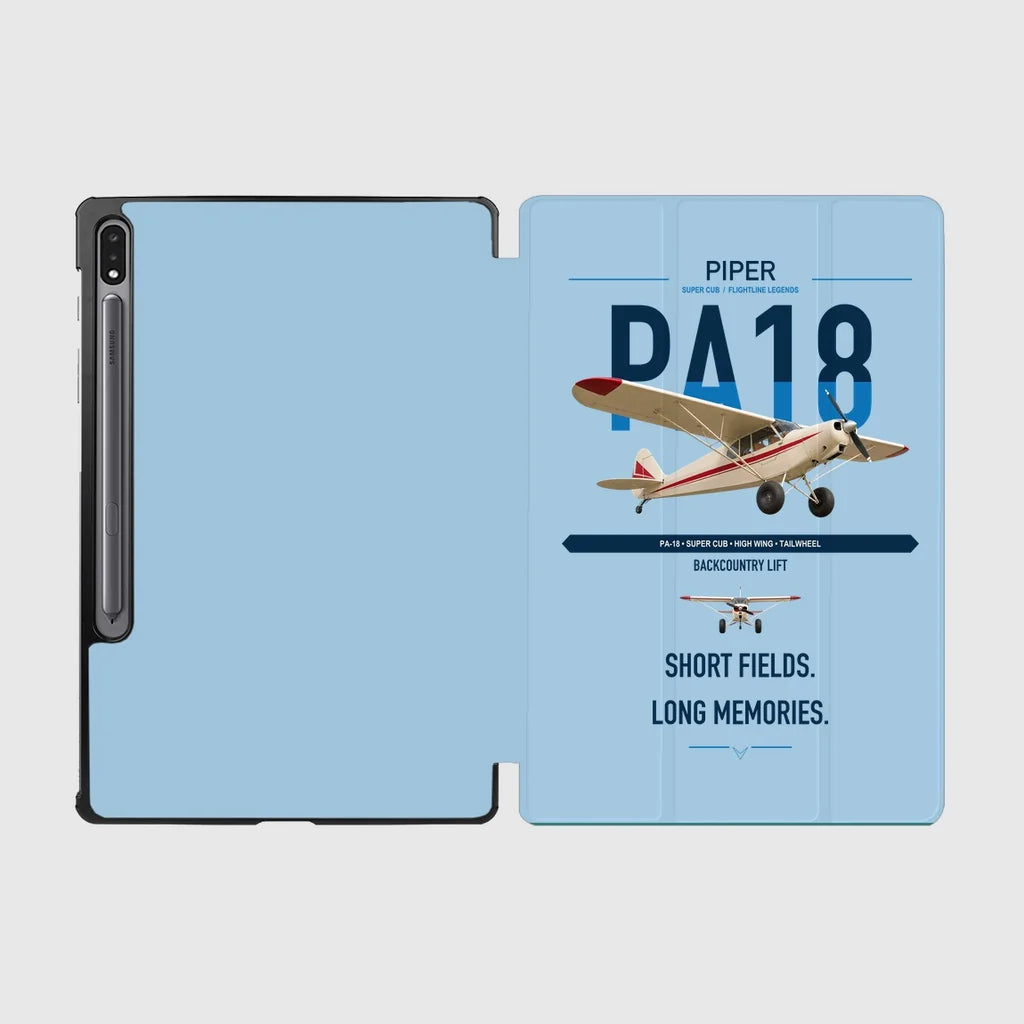 Piper PA-18 Super Cub design on light blue samsung tablet tablet case