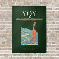 Thumbnail for Sydney–J.A. Douglas McCurdy Airport YQY vertical canvas print - no frame - dark green background