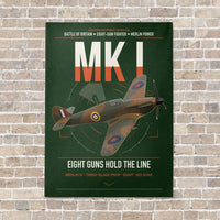 Thumbnail for Hawker Hurricane Mk I vertical canvas print - no frame - dark green background