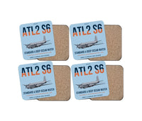 Thumbnail for Atlantique 2 Standard 6 design on light blue 4 pieces set coaster