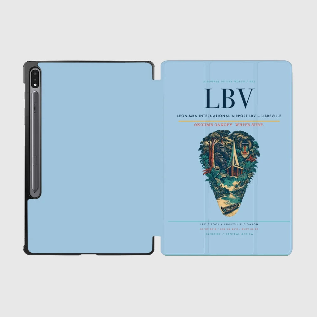 Leon-Mba International Airport (LBV) design on light blue samsung tablet tablet case