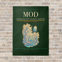 Thumbnail for Modesto City-County Airport MOD vertical canvas print - no frame - dark green background