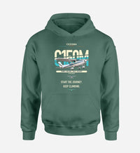 Thumbnail for Cessna 150M design on green double-side hoodie, single-side print