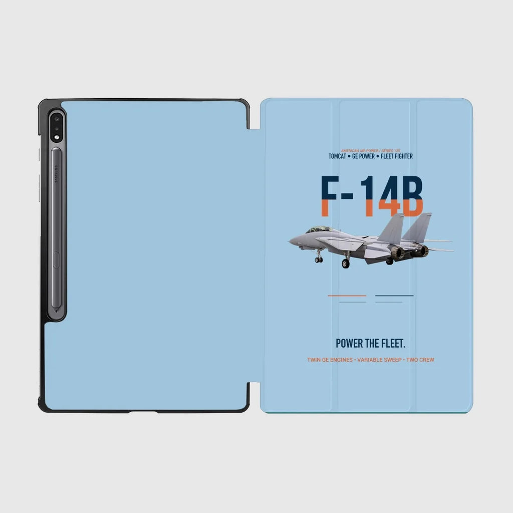 F-14B Tomcat Power The Fleet design on light blue samsung tablet tablet case