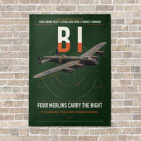 Thumbnail for Avro Lancaster B I vertical canvas print - no frame - dark green background