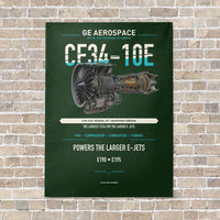 Thumbnail for CF34-10E vertical canvas print - no frame - dark green background