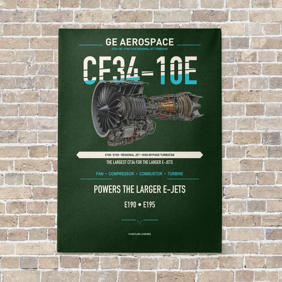 CF34-10E vertical canvas print - no frame - dark green background