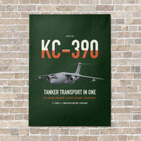 Thumbnail for Embraer KC-390 Millennium vertical canvas print - no frame - dark green background