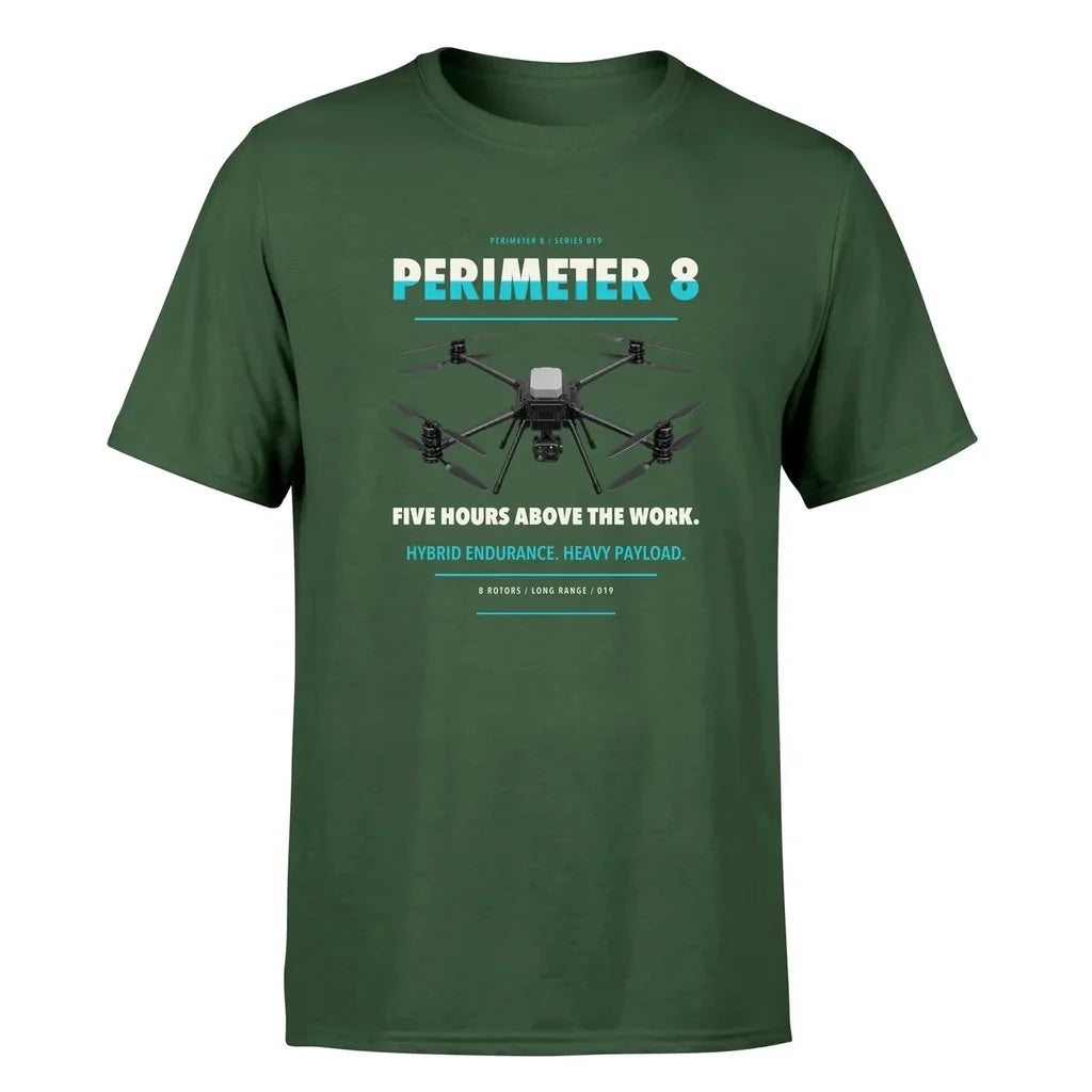 Skyfront Perimeter 8 design on dark green single side