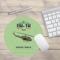 Thumbnail for Bell UH-1H Iroquois design on light green round mouse pad