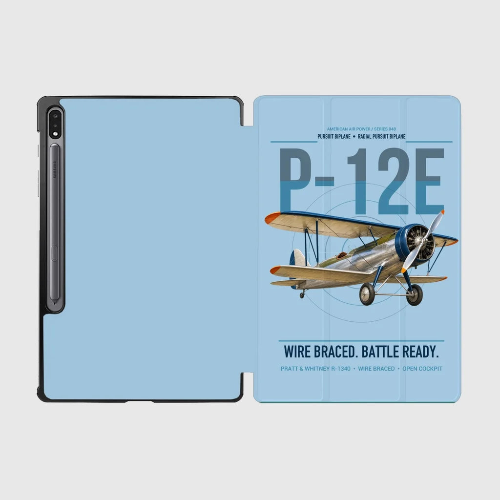 Boeing P-12E design on light blue samsung tablet tablet case
