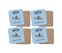 Thumbnail for Leonardo AW139 design on light blue 4 pieces set coaster