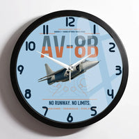 Thumbnail for AV-8B Harrier II design on light blue framed wall clock