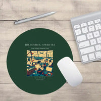 Thumbnail for VINTAGE G4375 - The Control Tower Tea - Designed Mouse Pads design on darkgreen round