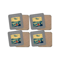 Thumbnail for The Night Circuit Practice - Designed Coasters design on gray 4-pieces-set