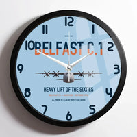 Thumbnail for Short Belfast C.1 design on light blue framed wall clock