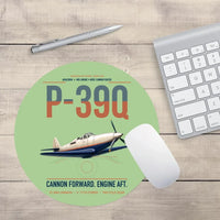 Thumbnail for P-39Q Airacobra design on light green round mouse pad